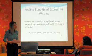 An attendee shares her journaling and expressive writing experience